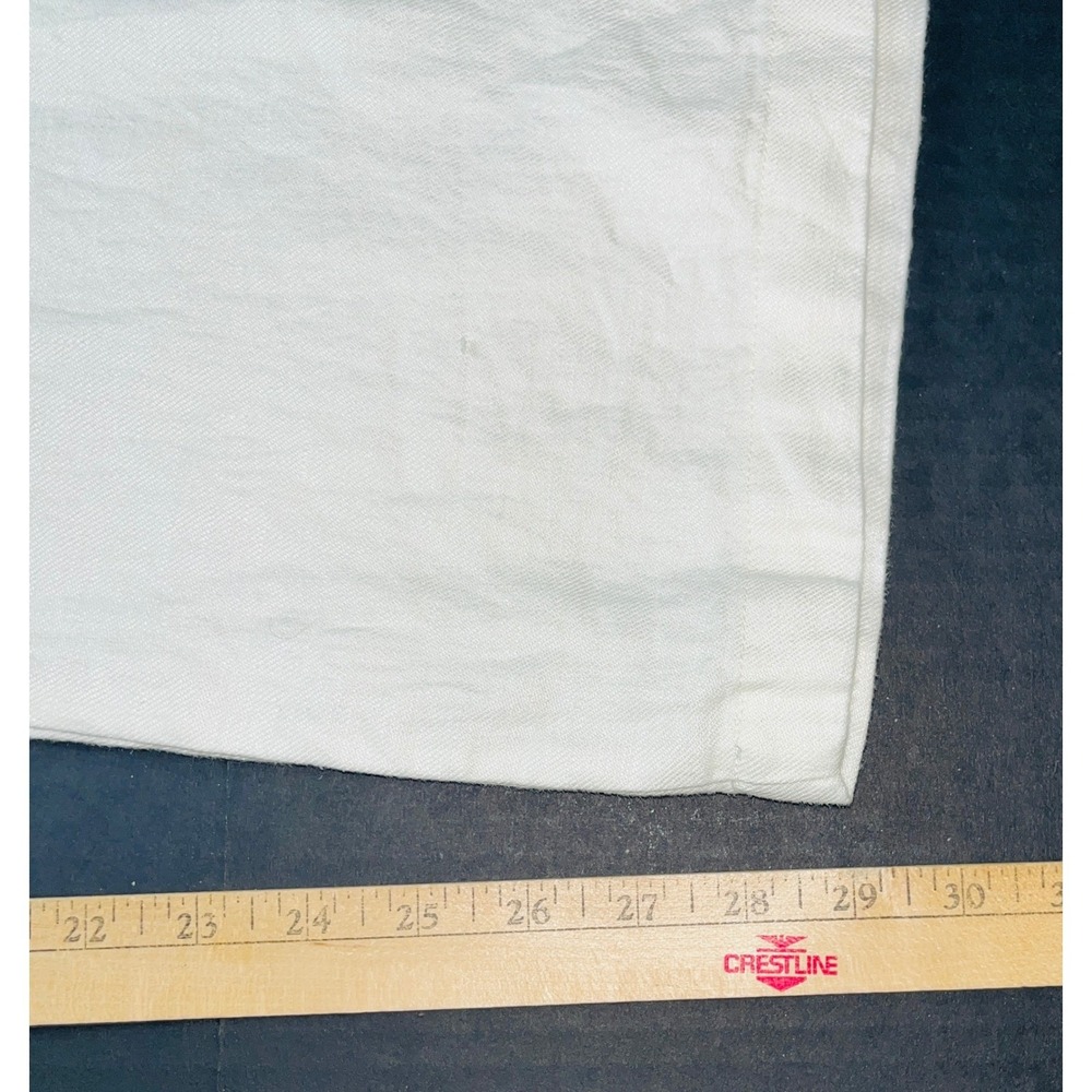 NWT Halston 100% Linen Wide Leg Pants Size 8 White Pleated Trousers Dynasty - Picture 7 of 9